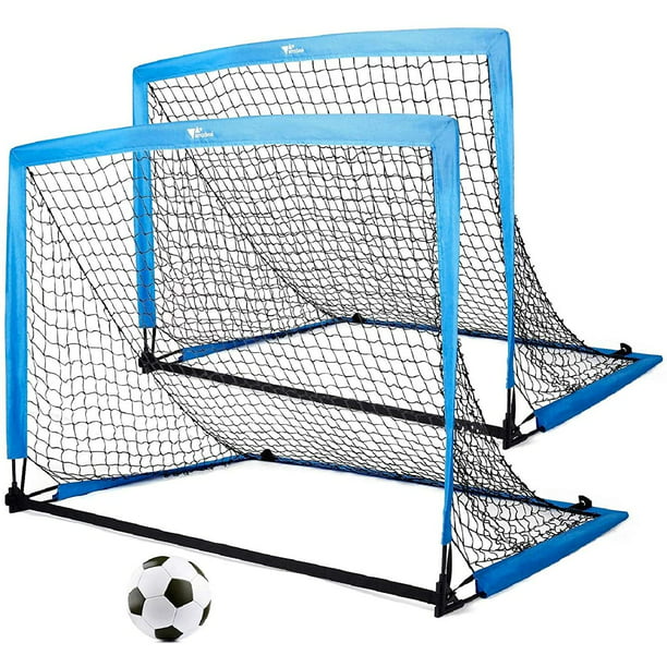 Agility Training Cones| Carry Bag Pop Up Soccer Goal Net with Aim Target Set of 2 Outdoor Training Soccer Goal for Kids CalmMax Portable Soccer Goal 4x3 FT 